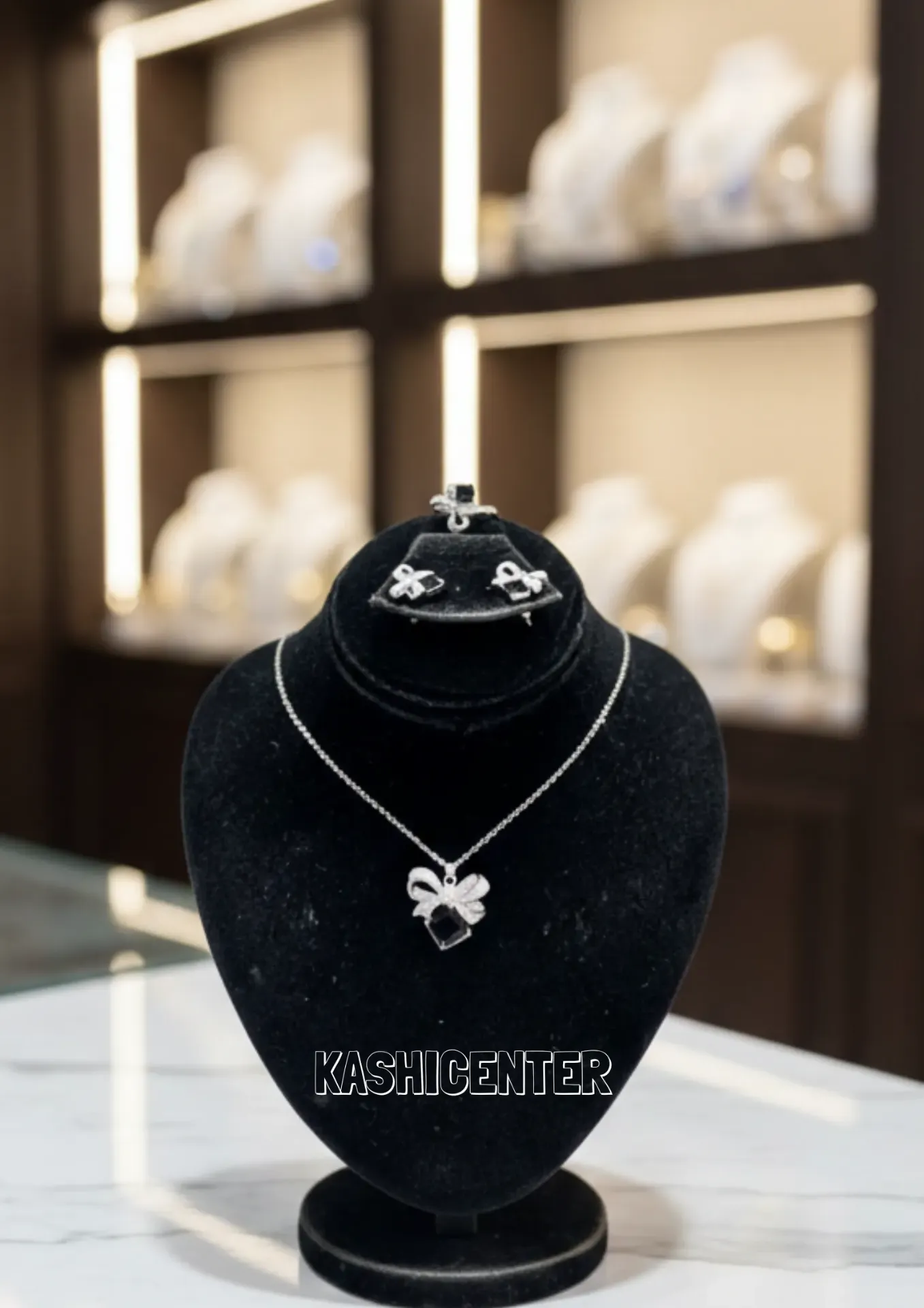 silver-colored jewelry set
