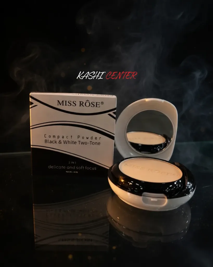 Miss Rose Black & White Two-Tone Compact Powder.