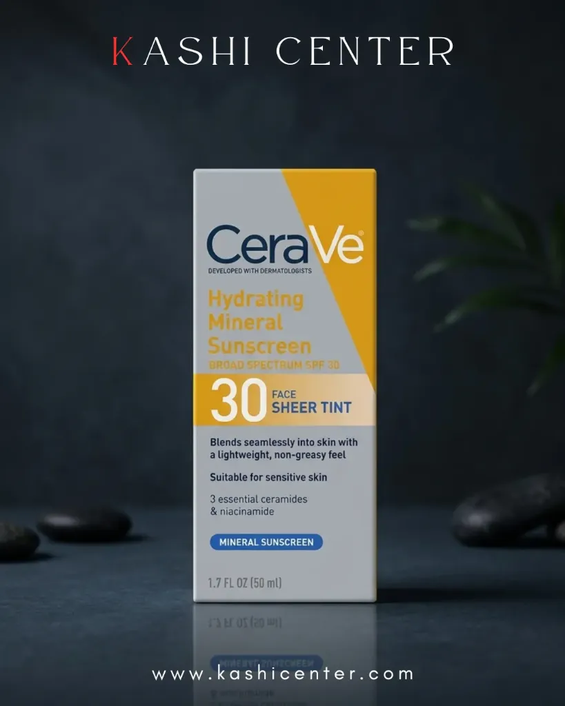 CeraVe Hydrating Mineral Sunscreen Broad Spectrum SPF 30 Face Sheer Tint.