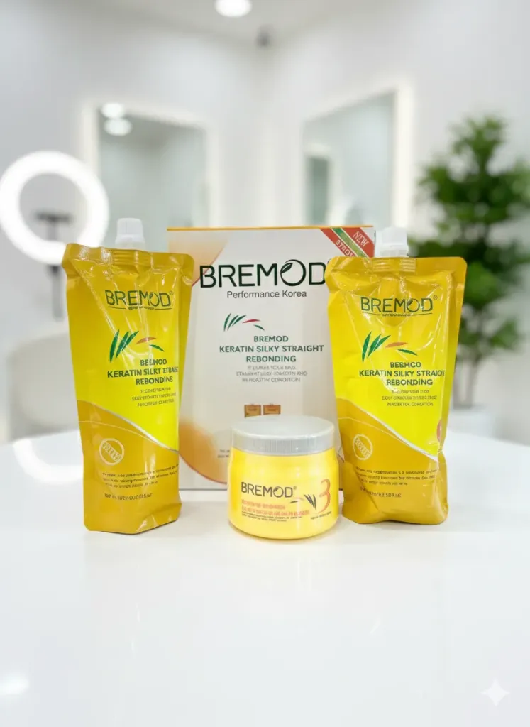Bremod Keratin Silky Straight Rebonding Kit.