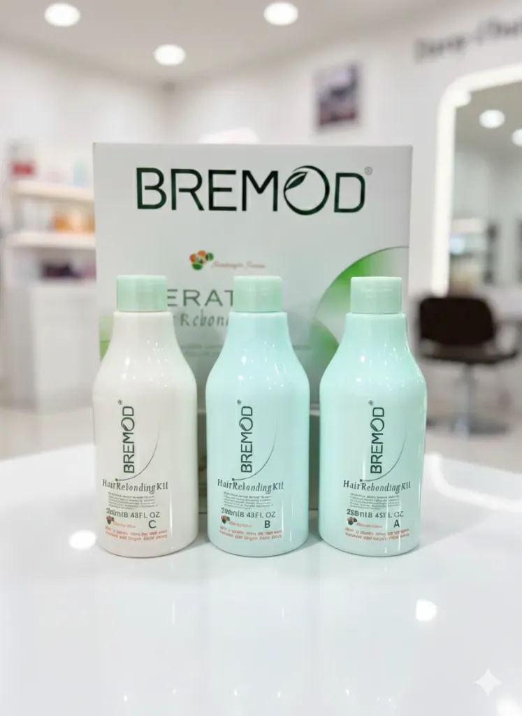 Bremod Keratin Silky Straight Rebonding Kit.